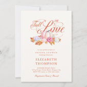 Rückgang der Liebe Pink Pumpkin Hydrangeas Brautpa Einladung (Vorderseite)