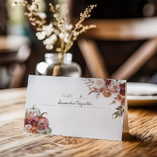 Rückgang der Liebe Platzkarte der Herbstblüten Visitenkarten