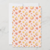 Rückgang der Liebe Pumpkin-Blätter Kinderdusche fü Einladung (Rückseite)