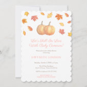 Rückgang der Liebe Pumpkin-Blätter Kinderdusche fü Einladung (Vorderseite)