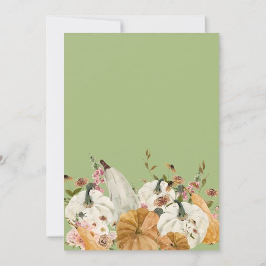 Rückgang der Liebe Pumpkin-Blume Brautparty Einladung (Rückseite)