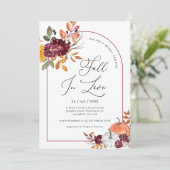 Rückgang der Liebe Pumpkin Blumenzellenfäule Braut Einladung (Stehend Vorderseite)