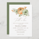 Rückgang der Liebe Pumpkin Blumenzellenfäule Braut Einladung (Vorne/Hinten)