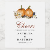 Rückgang der Liebe Pumpkin Botanischer Herbst Hoch Weinetikett (Einzelnes Label)