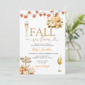 Rückgang der Liebe Pumpkin Fall Verlassen Verlobun Einladung (Stehend Vorderseite)