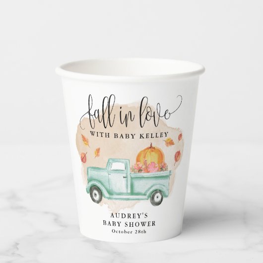 Rückgang der Liebe, Pumpkin Farm Truck Personalisi Pappbecher (Vorderseite)