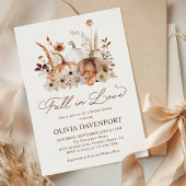 Rückgang der Liebe Pumpkin Floral Rustikales Braut Einladung