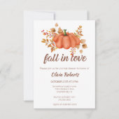Rückgang der Liebe Pumpkin Herbst Brautparty Einladung (Vorderseite)