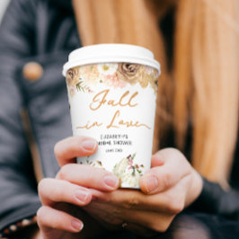 Rückgang der Liebe Pumpkin mit floralem Brautparty Pappbecher