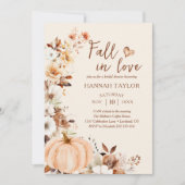 Rückgang der Liebe Pumpkin QR Code Brautparty Einladung (Vorderseite)