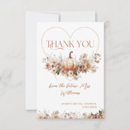 Rückgang der Liebe Pumpkin Wildblume Brautparty Dankeskarte