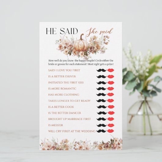 Rückgang der Liebe Pumpkin Wildblume Brautparty Ga (Stehend Vorderseite)