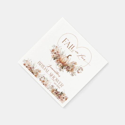 Rückgang der Liebe Pumpkin Wildblume Brautparty Serviette (Ecke)