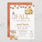 Rückgang der Liebe Pumpkins Herbst Blätter Babydus Einladung (Vorne/Hinten)