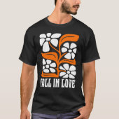Rückgang der Liebe Retro mit Boho Blume T-Shirt (Vorderseite)