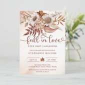 Rückgang der Liebe Romantische Babydusche Boho Einladung (Stehend Vorderseite)