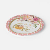 Rückgang der Liebe - rosa Punkte Pappteller (Schrägansicht)