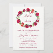 Rückgang der Liebe Rose Wraath Brautparty Einladung (Vorderseite)