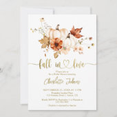 Rückgang der Liebe Rostpumpen-Gold-Creme-Brautpart Einladung (Vorderseite)