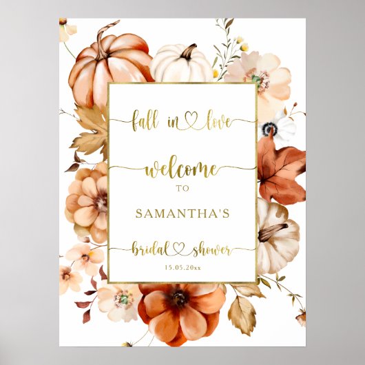 Rückgang der Liebe Rust Gold Brautparty Begrüßungs Poster (Vorne)