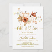 Rückgang der Liebe Rust Pumpkin Gold Cream Baby Du Einladung (Vorderseite)