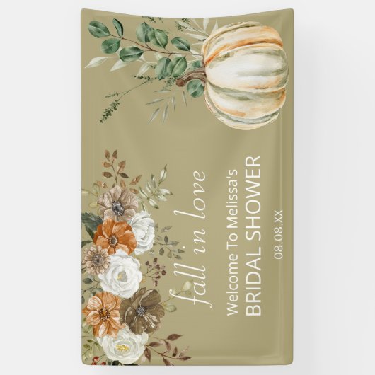 Rückgang der Liebe rustikal braunen Blumengrün Banner (Vertikal)