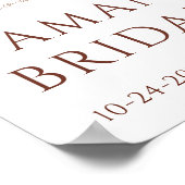 Rückgang der Liebe rustikale Blumenkohl Brautparty Poster (Ecke)