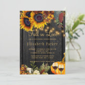 Rückgang der Liebe rustikale Ernte Brautparty Einladung (Stehend Vorderseite)