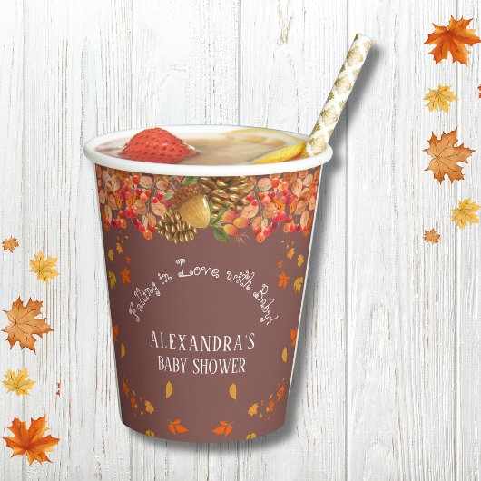 Rückgang der Liebe Rustikale Herbstdusche Pappbecher