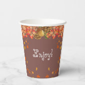 Rückgang der Liebe Rustikale Herbstdusche Pappbecher (Rückseite)