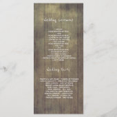 Rückgang der Liebe Rustikale Hochzeitsprogramme Programm (Rückseite)