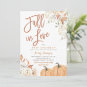 Rückgang der Liebe Rustikale Pumpkindusche Einladung (Stehend Vorderseite)