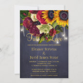 Rückgang der Liebe rustikale schicke Blumenmeere V Einladung (Vorderseite)