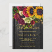 Rückgang der Liebe rustikale Sonnenblumen Rose Bra Einladung (Vorderseite)