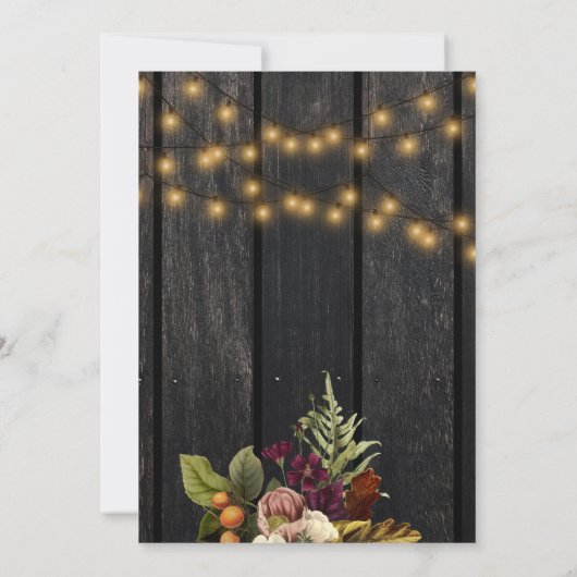 Rückgang der Liebe rustikale Streichellichter-Anhä Einladung (Rückseite)