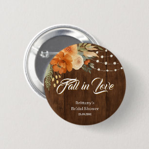 Rückgang der Liebe Rustikaler Fall Blume Brautpart Button