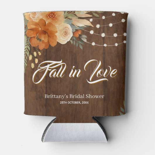 Rückgang der Liebe Rustikaler Fall Blume Brautpart Dosenkühler (Vorderseite)