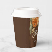 Rückgang der Liebe Rustikaler Fall Blume Brautpart Pappbecher (Rechts)