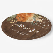 Rückgang der Liebe Rustikaler Fall Blume Brautpart Pappteller (Schrägansicht)