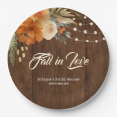 Rückgang der Liebe Rustikaler Fall Blume Brautpart Pappteller (Vorderseite)
