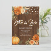 Rückgang der Liebe Rustikaler Fall Brautparty Einladung (Stehend Vorderseite)