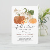 Rückgang der Liebe Rustikaler Glitzer Pumpkin Verl Einladung (Stehend Vorderseite)