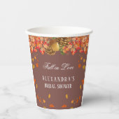 Rückgang der Liebe Rustikaler Herbst Brautparty Pa Pappbecher (Vorderseite)