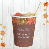 Rückgang der Liebe Rustikaler Herbst Brautparty Pa Pappbecher