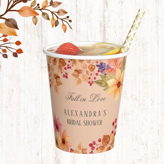 Rückgang der Liebe Rustikales Blumengebirge Brautp Pappbecher