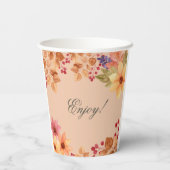 Rückgang der Liebe Rustikales Blumengebirge Brautp Pappbecher (Rückseite)