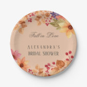 Rückgang der Liebe Rustikales Blumengebirge Brautp Pappteller (Vorderseite)