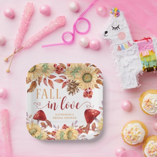 Rückgang der Liebe Rustikales Blumengebirge Brautp Pappteller (Party)