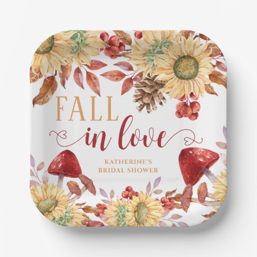 Rückgang der Liebe Rustikales Blumengebirge Brautp Pappteller (Vorderseite)