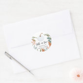 Rückgang der Liebe Rustikales botanisches Brautpar Runder Aufkleber (Umschlag)